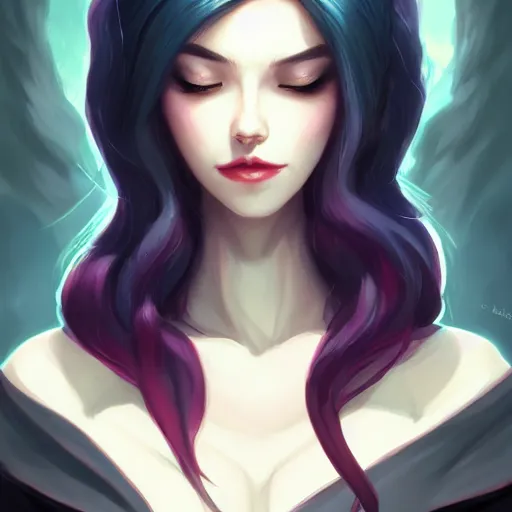 Image similar to a portrait of a alluring vampire, art by lois van baarle and loish and ross tran and rossdraws and sam yang and samdoesarts and artgerm, digital art, highly detailed, intricate, sharp focus, Trending on Artstation HQ, deviantart, unreal engine 5, 4K UHD image