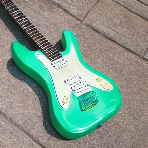 Image similar to an electric guitar entirely made out of slime