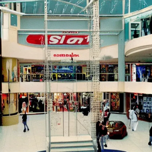 Image similar to mall, 1990s, iconic and popular iconography