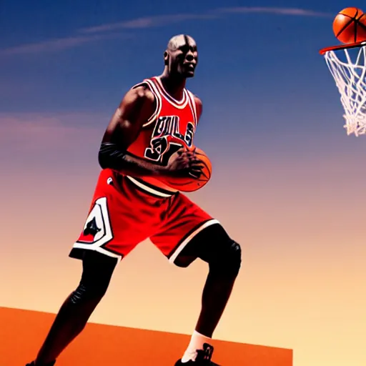 Prompt: michael jordan flying to mars with basketball, clear shot, photo shoot, realistic 8 k