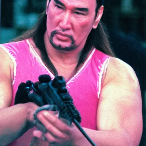 Image similar to fuzzy cute pink wide-bright eyed adorable steven seagal