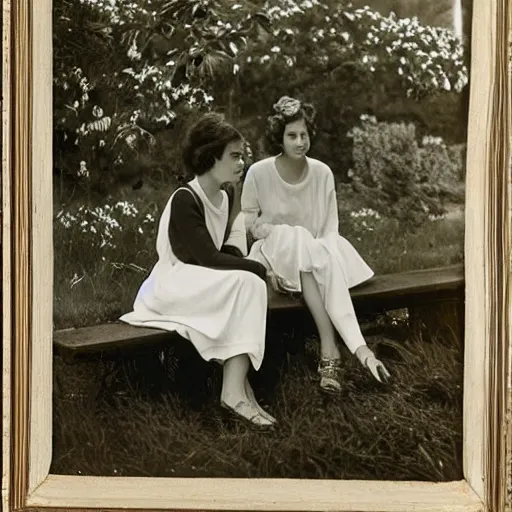 Prompt: a portrait of two beautiful 3 0 year old sisters in a scenic environment by edward steichen