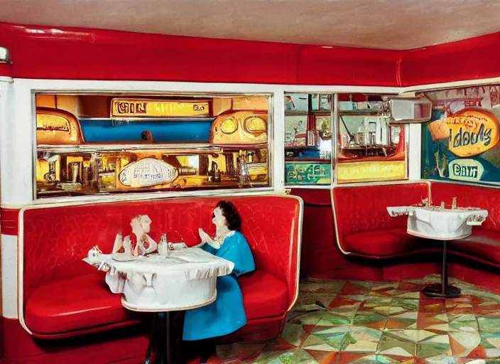 Prompt: diner, 1950s,jukebox