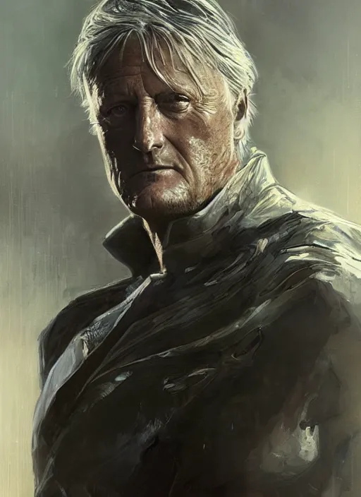 Image similar to portrait of rutger hauer, marvel comics, dark, intricate, highly detailed, smooth, artstation, digital illustration by ruan jia and mandy jurgens and artgerm and wayne barlowe and greg rutkowski and frank frazetta