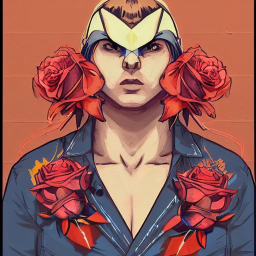 Image similar to Street Fighter 2 Vega Claw profile picture by Sachin Teng, asymmetrical, Organic Painting , Adidas, Impressive, Award Winning, Claw, Vega Mask, Violent, Dark, Roses, Snake, Powerful, geometric shapes, hard edges, energetic, intricate background, graffiti, street art:2 by Sachin Teng:4