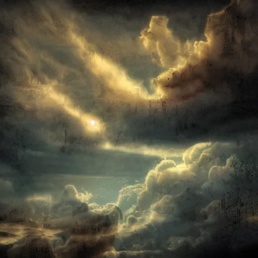 Image similar to clouds, steampunk, romanticism artwork