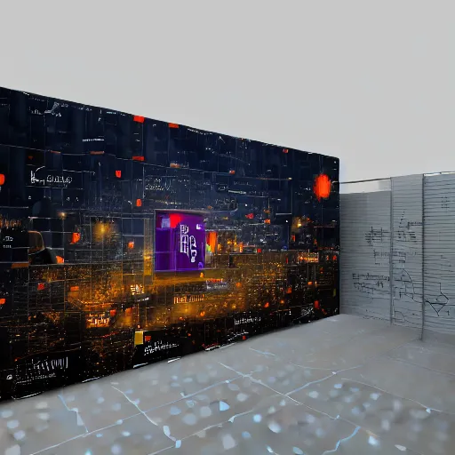 Image similar to Kazimierz Malewicz motherboard wall panel tile airport structure and digital billboard stars points cloud in the middle, unreal engine 5 lumen global illumination, keyshot, octane, artstation trending, ultra high detail, ultra realistic, cinematic, 8k, 16k, in style of zaha hadid, in plastic, dark, tilt shift,