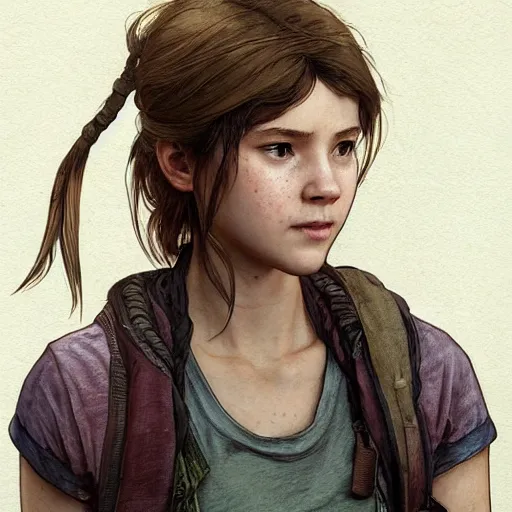 Sarah from TLOU, highly detailed, digital painting,, Stable Diffusion