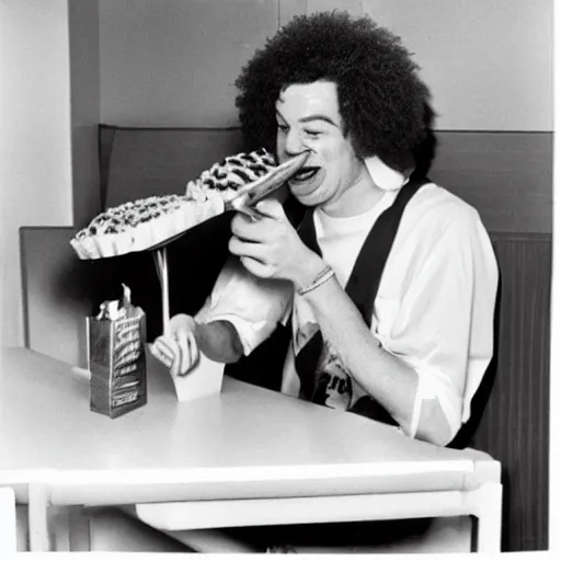 Image similar to Paparazzi Photograph of Ronald Mcdonald eating Kentucky Fried Chicken at Burger King