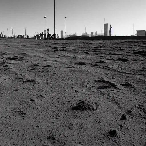 Prompt: moonwalker photo, lunar soil, city street on the moon, a detailed image of a future norilsk base, moon landscape, streetphoto