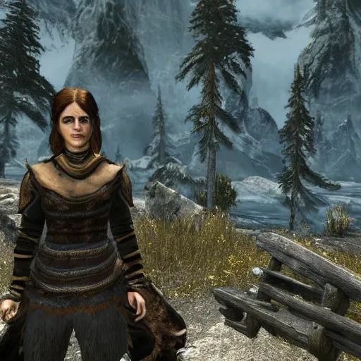 Image similar to Emma Watson in Skyrim