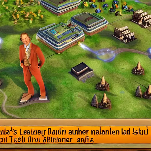 Prompt: saul goodman as a leader in sid meier's civilization 5