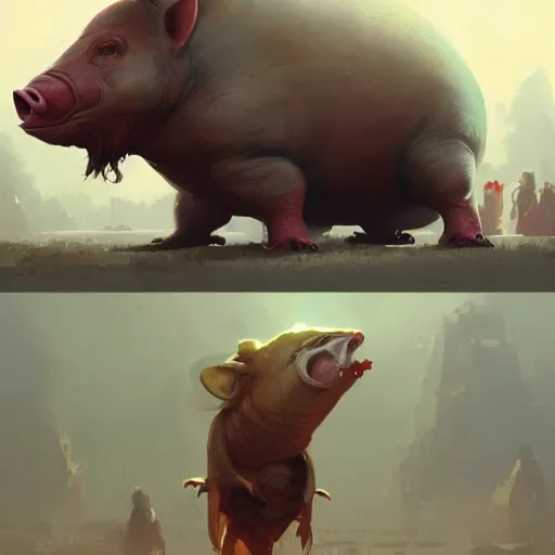 Image similar to 🍺🐷digital Art, Greg rutkowski, Trending artstation,cinematic