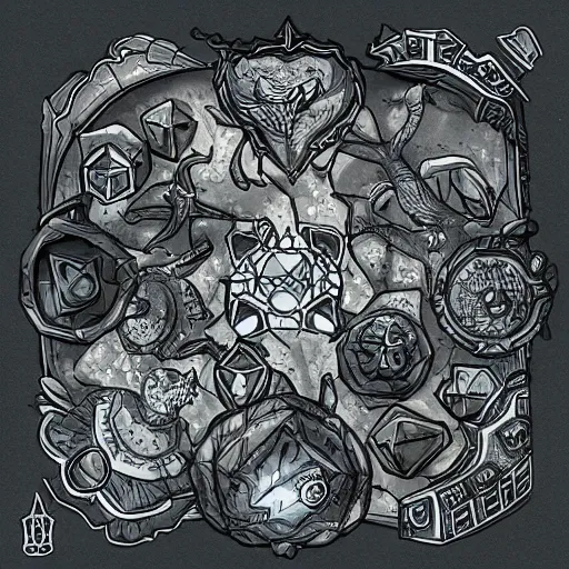 Image similar to rpg illustration of a black magical stone