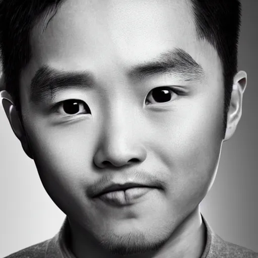 Image similar to an award winning cinematic still of Justin Sun with long Pinocchio nose, 16k hyper realistic photograph, close-up professional portrait, centered