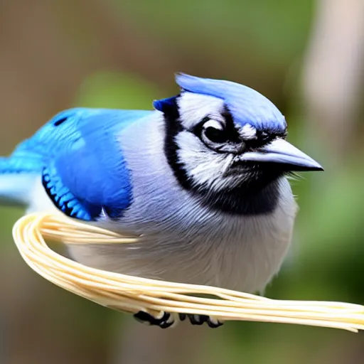 Image similar to bluejay eating spaghetti