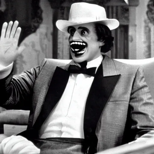 Prompt: A still of Ronald McDonald in The Godfather (1972)