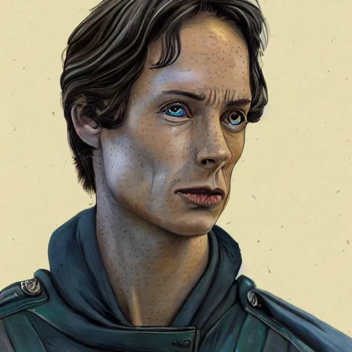 Image similar to paul atreides from dune in jan duursema detailed and realistic style