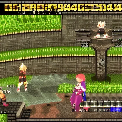 Image similar to JRPG game with т64 graphics