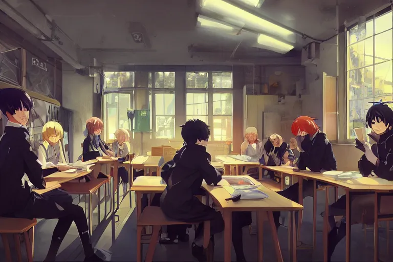 Anime Classroom HD Wallpaper by Aratascape