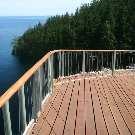 Prompt: blog photo of cable railing on deck