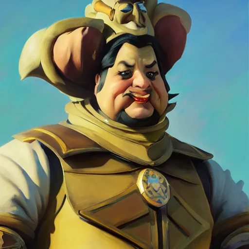 Image similar to greg manchess portrait painting of partially armored tweedles from alice in wonderland as overwatch character, medium shot, asymmetrical, profile picture, organic painting, sunny day, matte painting, bold shapes, hard edges, street art, trending on artstation, by huang guangjian, gil elvgren, ruan jia, randy vargas, greg rutkowski