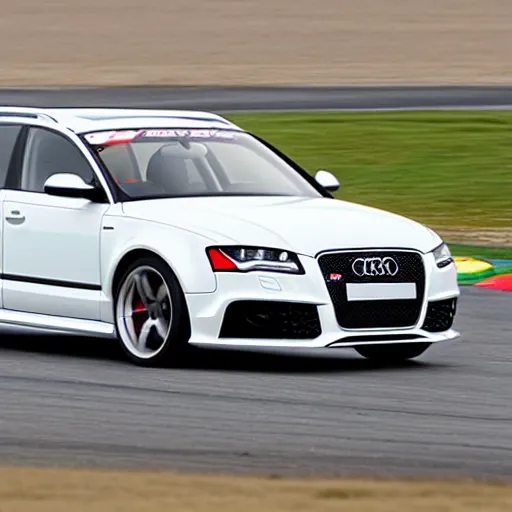 Image similar to a 2 0 0 9 audi rs 6 driving on a race track