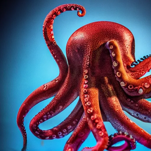 Prompt: closeup studio photograph of an octopus holding an iphone, dramatic lighting, edited in photoshop