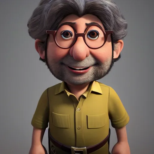 Image similar to alain chabat as a pixar disney character from up ( 2 0 0 9 ), unreal engine, octane render, 3 d render, photorealistic