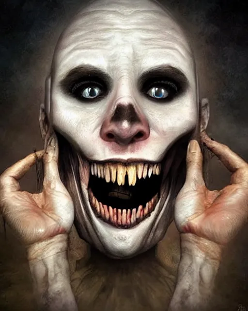 Image similar to halloween scream theme surrealist art in the styles of igor morski, jim warren, and a tim burton film, intricate, hyperrealistic, accurate facial details, profile picture with chromakey!!!!! background, milk - bath effect, volumetric lighting