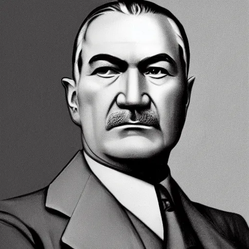 Prompt: Portrait of Mustafa Kemal Atatürk, realistic art, bold, strong