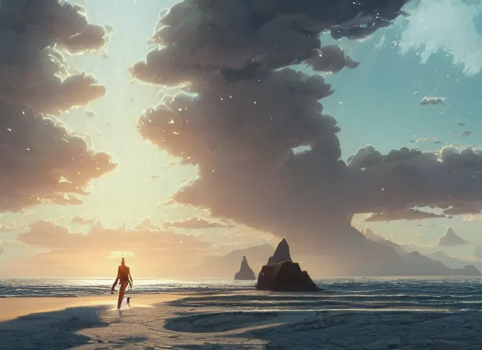 Prompt: highly detailed vanishing - point of a gleaming salt covered archipelago in gta v, stephen bliss, unreal engine, fantasy art by greg rutkowski, loish, rhads, ferdinand knab, makoto shinkai and lois van baarle, ilya kuvshinov, rossdraws, tom bagshaw, global illumination, radiant light, detailed and intricate environment