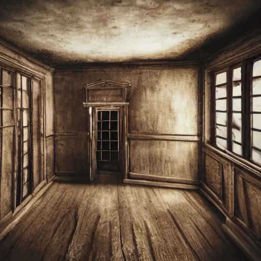Prompt: the inside of a haunted house