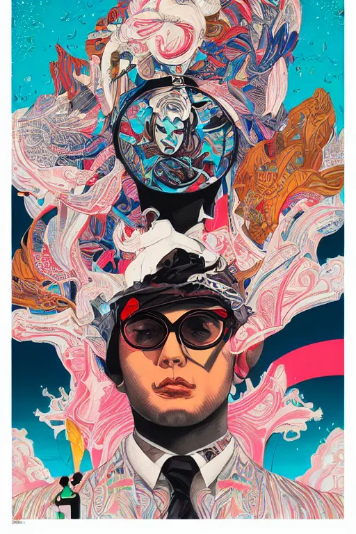 Image similar to Tristan Eaton, victo ngai, artgerm, evil playboy portrait