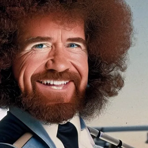 Prompt: a press photo Bob Ross as Ironman