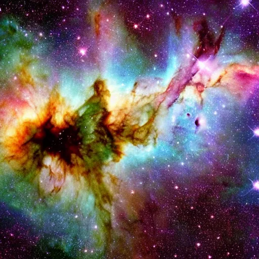 Prompt: (((Hulk shape))) made in the form of a (((nasa nebula photo))), James Webb telescope photo, photo