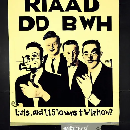 Image similar to poster for a 1 9 5 0 s road show for a band, black and white