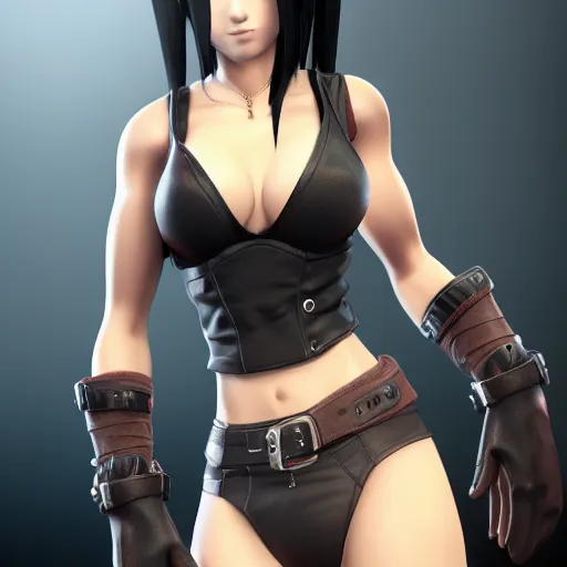 Image similar to tifa lockhart, highly detailed, 4 k