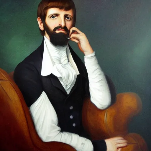 Prompt: regency era painting of a young ringo starr by adam buck