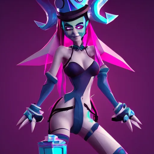 Prompt: Jinx from League of Legends, by Fortiche Studio, by Riot Games, from Netflix's Arcane, low poly, unreal engine fantasy art, hauntingly beautiful character art,fine details, realistic shaded, fine-face, pretty face