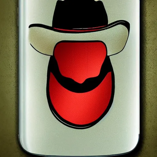 Prompt: phone wearing a cowboy hat