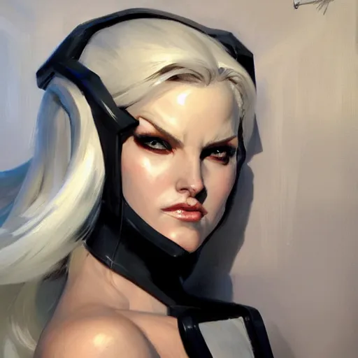 Prompt: Greg Manchess portrait painting of Emma Frost as Overwatch character, medium shot, asymmetrical, profile picture, Organic Painting, sunny day, Matte Painting, bold shapes, hard edges, street art, trending on artstation, by Huang Guangjian and Gil Elvgren and Sachin Teng