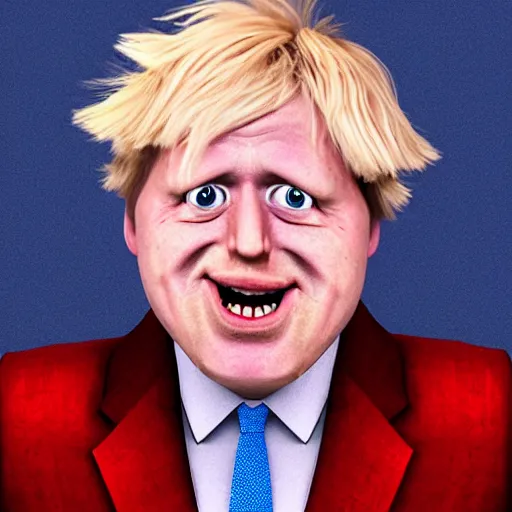 Image similar to boris johnson in the style of megamind