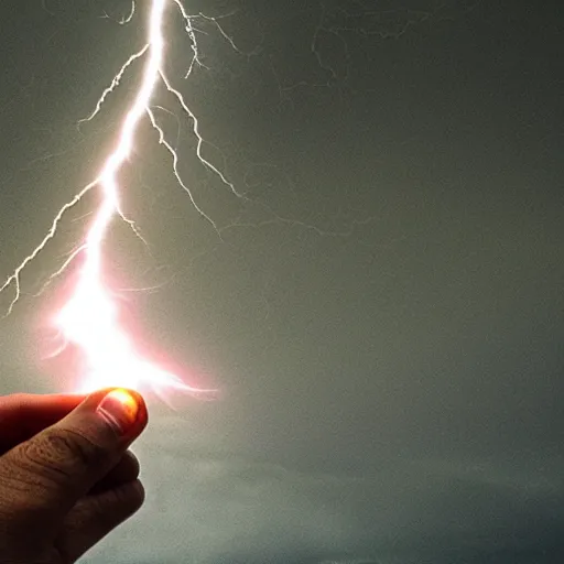 Prompt: lightning storm in my hand