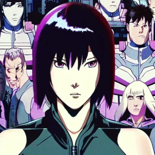 Prompt: Ghost in the Shell, GitS, perfect face, Asian face, ! Motoko Kusanagi !, film, adaptation, style anime, by Masamune Shirow