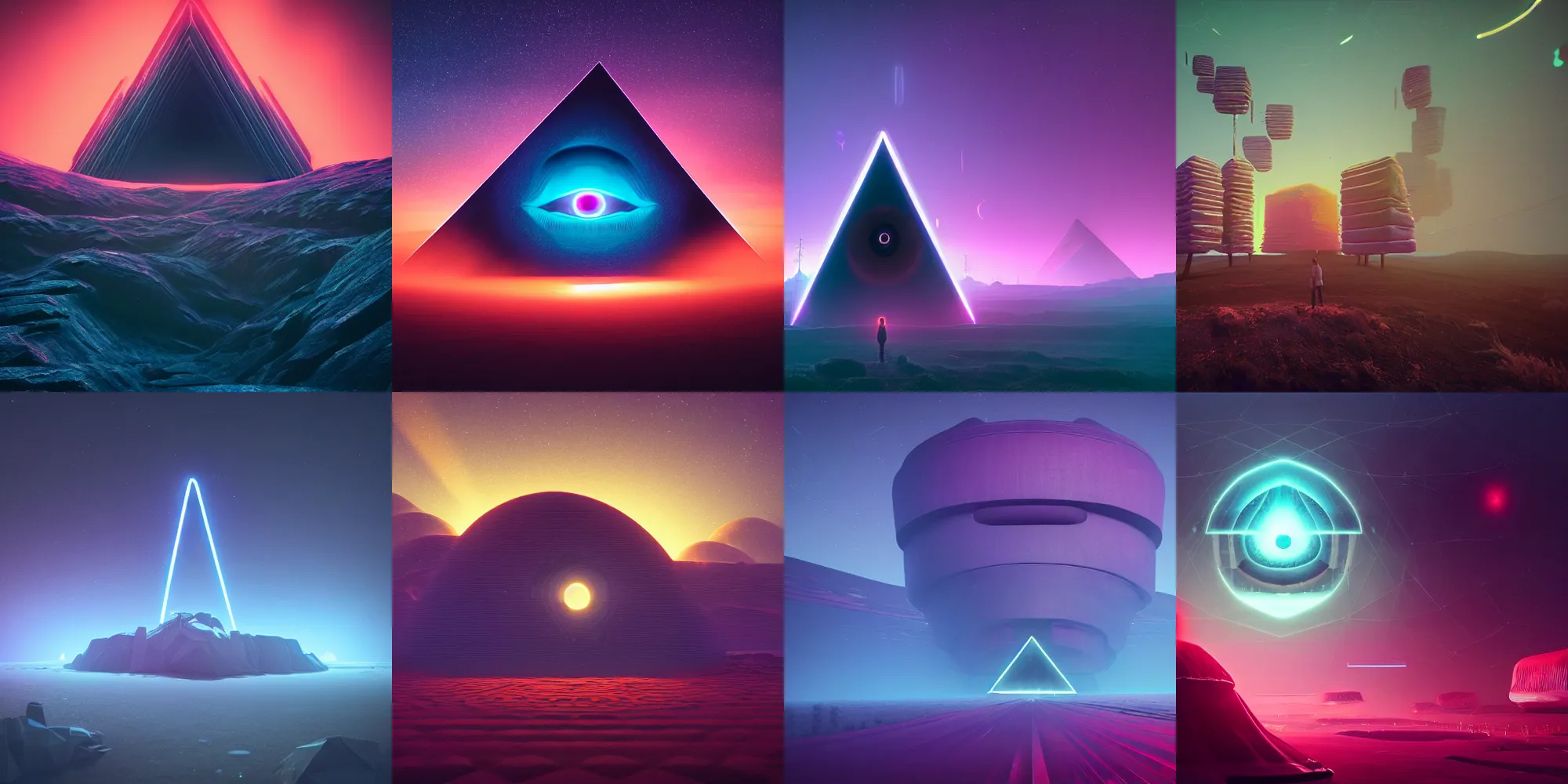 Prompt: beautiful dark landscape, all seeing eye, in the style of beeple and Mike Winkelmann, photo real, ultra realistic, intricate, epic lighting, 8k resolution, unreal engine 5, ultraviolet colors,