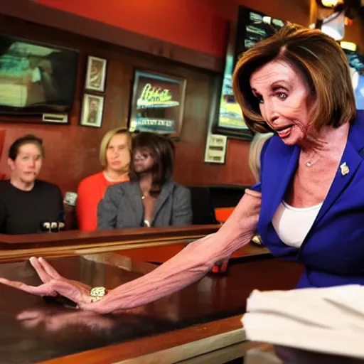 Image similar to nancy pelosi working at hooters