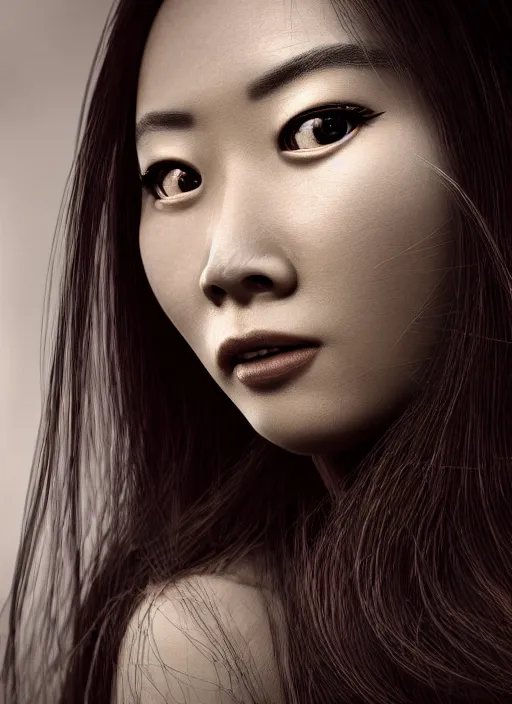 Image similar to closeup portrait of suzie wong, depth of field, zeiss lens, detailed, symmetrical, centered, fashion photoshoot, by annie leibovitz and steve mccurry, david lazar, jimmy nelsson, breathtaking, 8 k resolution, extremely detailed, beautiful, establishing shot, artistic, hyperrealistic, beautiful face, octane render