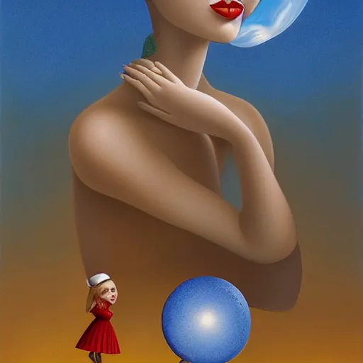 Image similar to a place of joy, an ultrafine detailed painting by rafal olbinski, behance contest winner, pop surrealism, detailed painting, very detailed, minimalist, skeuomorphic, airbrush art