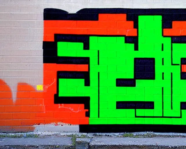 Prompt: graffiti artwork by invader